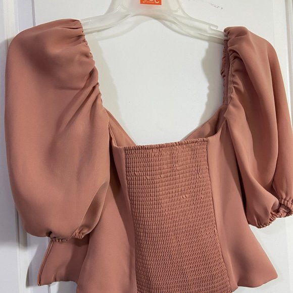 Aritzia Wilfred Novella Short sleeve Blouse Ashy Rose Pink Size Small - Picture 4 of 4